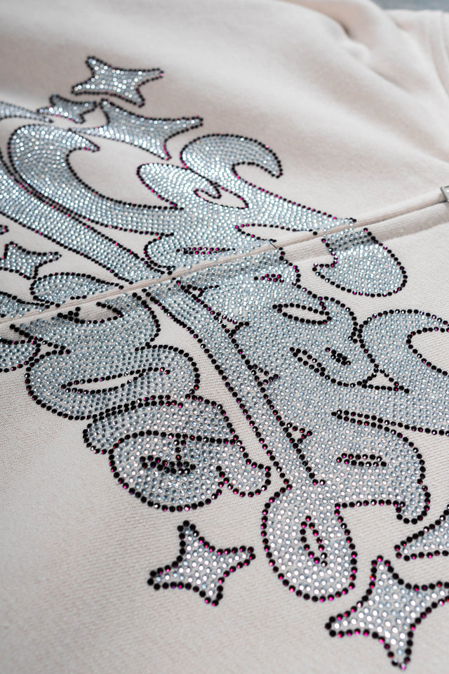 RHINESTONE 2015 OATMEAL FRONT ZIP