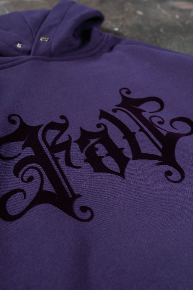 VELOUR NIGHTSHADE SNAP BUTTON HOODIE