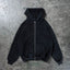 Basic Black Washed Zip Hoodie - Favela Clothing
