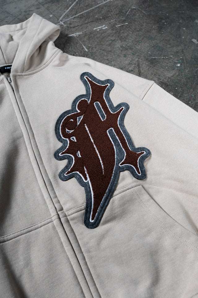 BIG F TAUPE FRONT ZIP