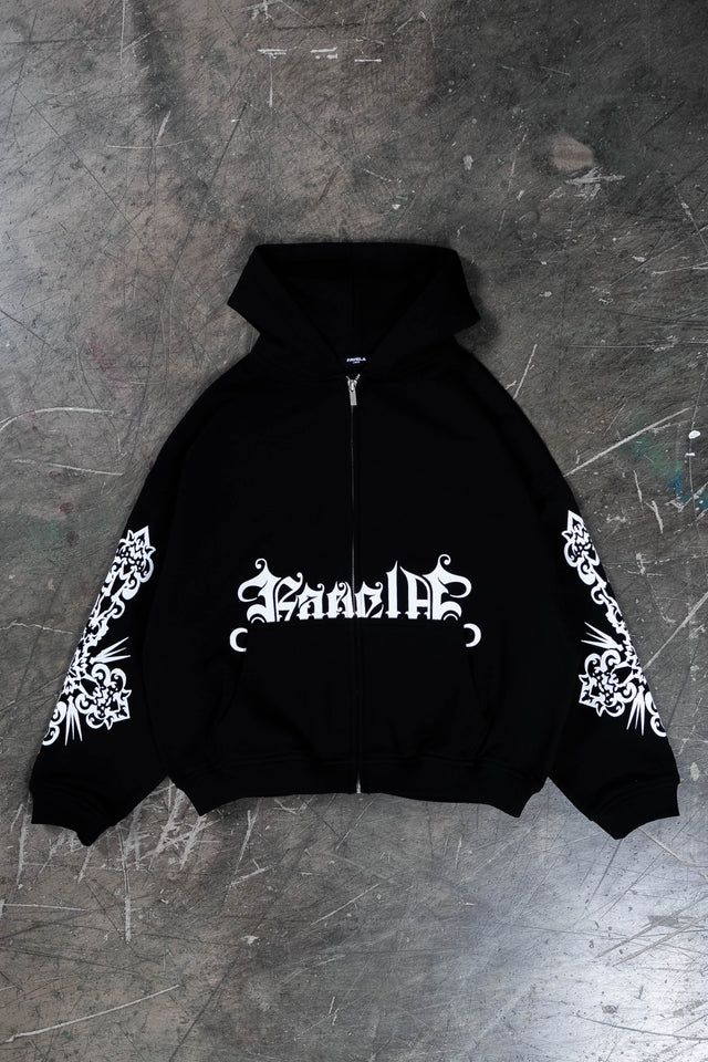 MOSAIC BLACK FRONT ZIP