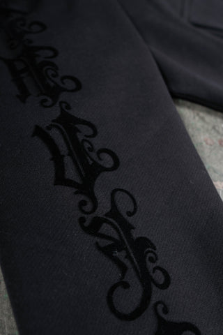 VELOR BLACK FRONT ZIP