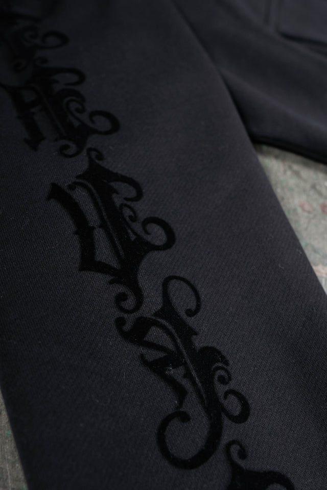 VELOR BLACK FRONT ZIP