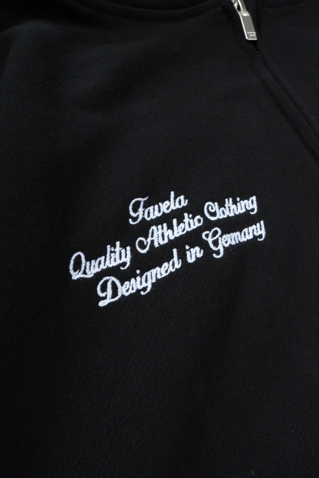 F TERRY BLACK FRONT ZIP