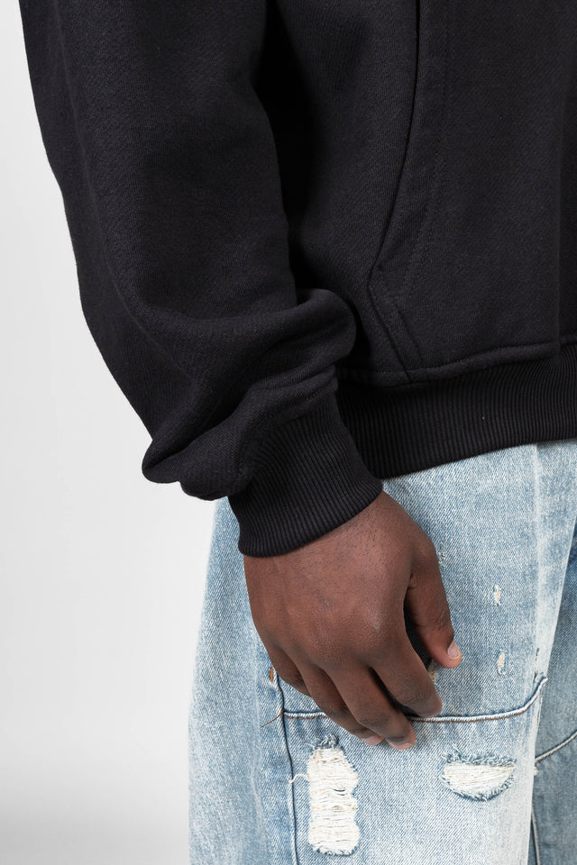 BOLT FLEECE BLACK FRONT ZIP