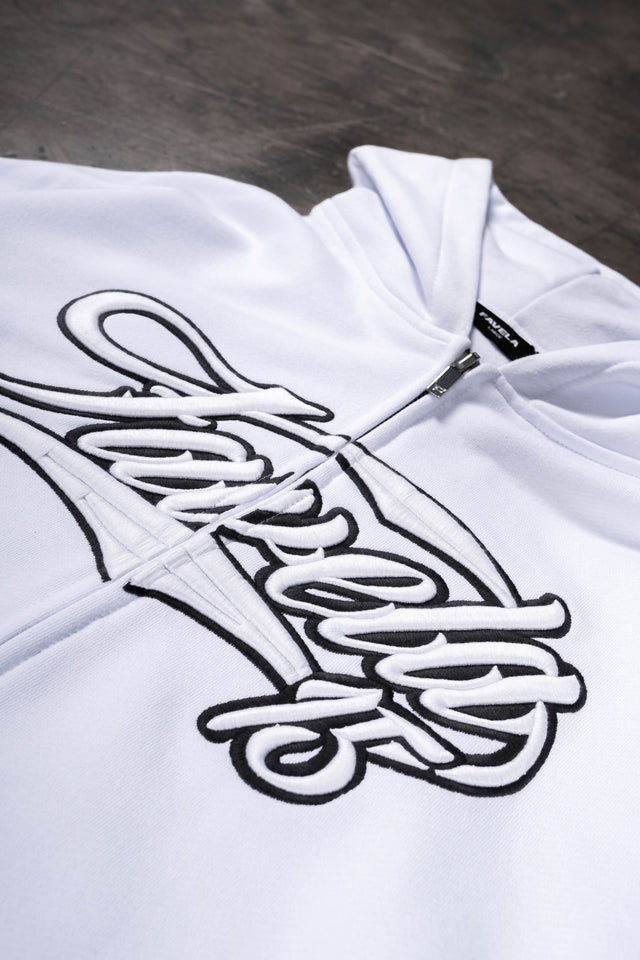 NEW 3D COLLEGE WHITE FRONTZIP