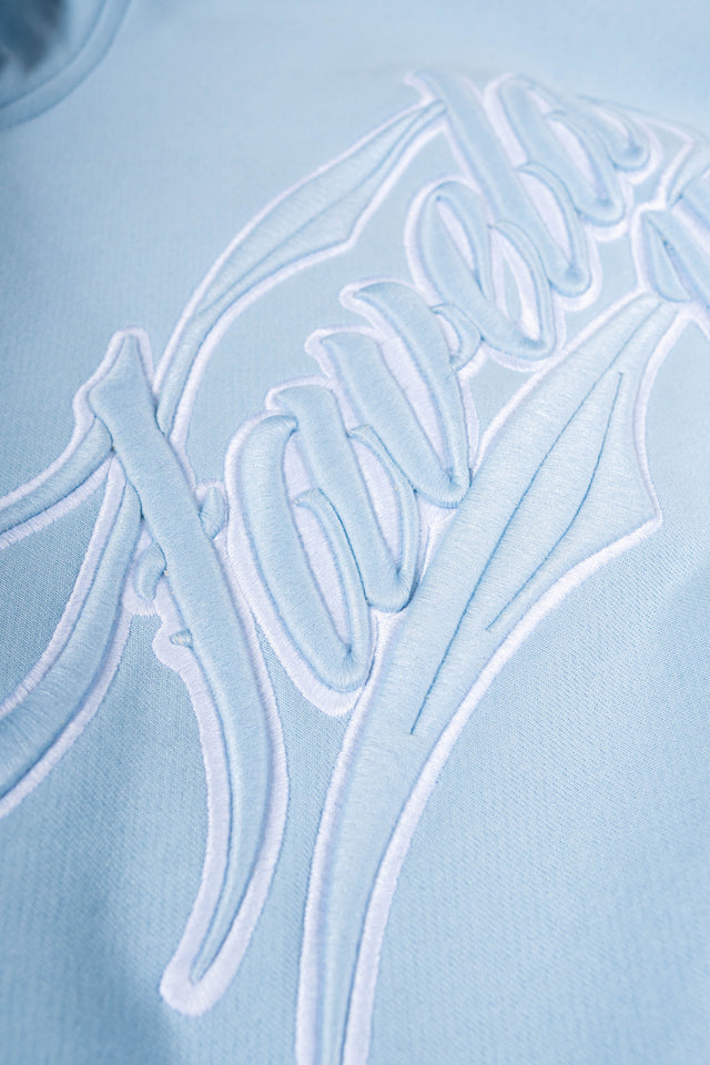 NEW 3D COLLEGE BABYBLUE SNAP BUTTON HOODIE