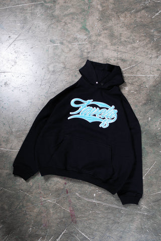 NEW 3D COLLEGE BABYBLUE/WHITE BLACK SNAP BUTTON HOODIE