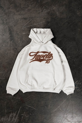 NEW 3D COLLEGE OFF WHITE / VANILLA SNAP BUTTON HOODIE