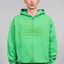 Favela Clothing - Zip Hoodie in Green with 3D Logo on the Chest