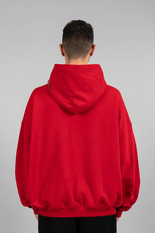 AVES RHINESTONE RED FRONT ZIP