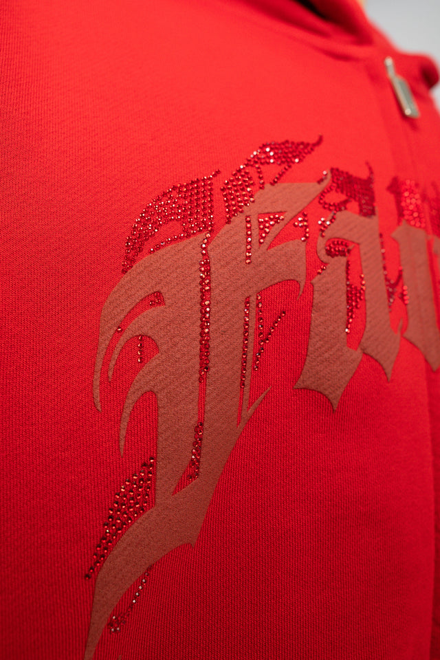 AVES RHINESTONE RED FRONT ZIP