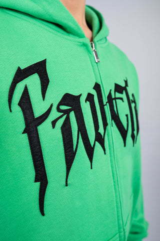 BOLT FLEECE APPLE GREEN FRONT ZIP