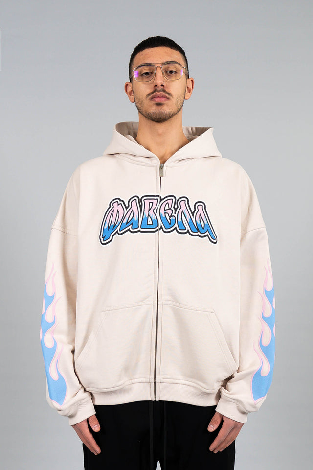 OATMEAL RUSSIAN GRAFITTI FRONT ZIP