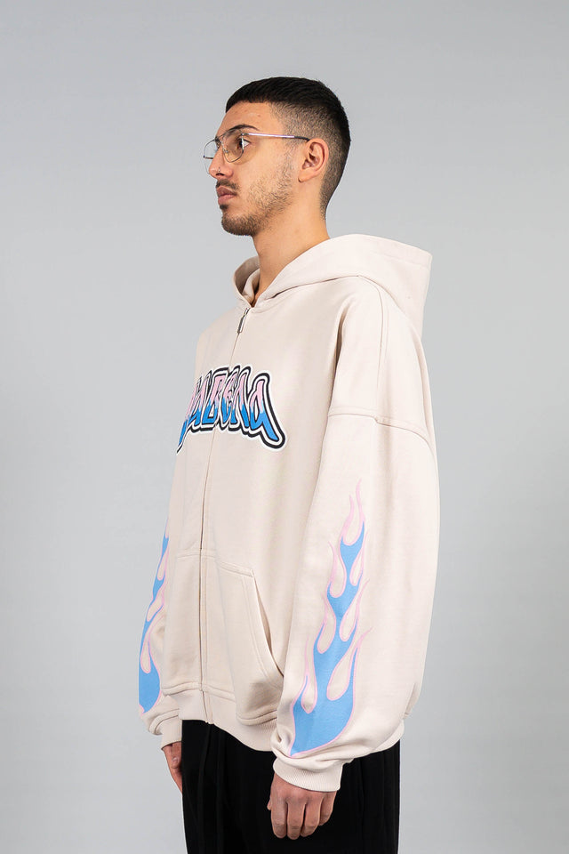 OATMEAL RUSSIAN GRAFITTI FRONT ZIP