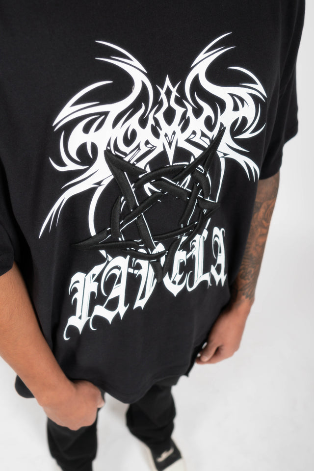 HEAVY TRIBAL BLACK T-SHIRT