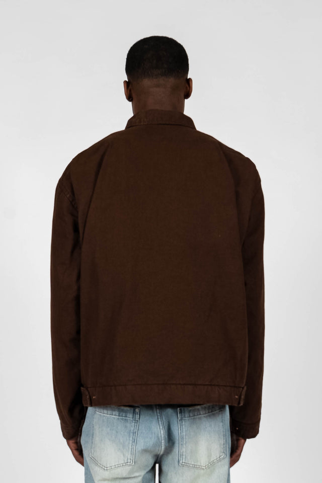 BROWN PUNCHED F CANVAS JACKET