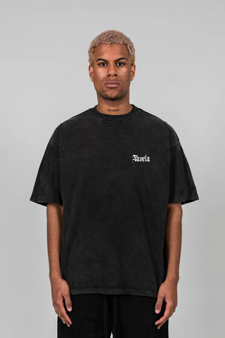 OUTLINE BLACK WASHED DISTRESSED T-SHIRT