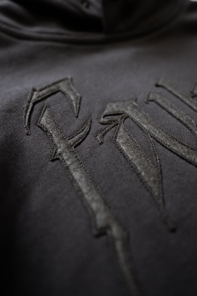 BOLT FLEECE BLACK SNAP BUTTON HOODIE