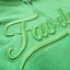 3D Favela Clothing Signature Logo on the Chest of an apple green frontzip Hoodie