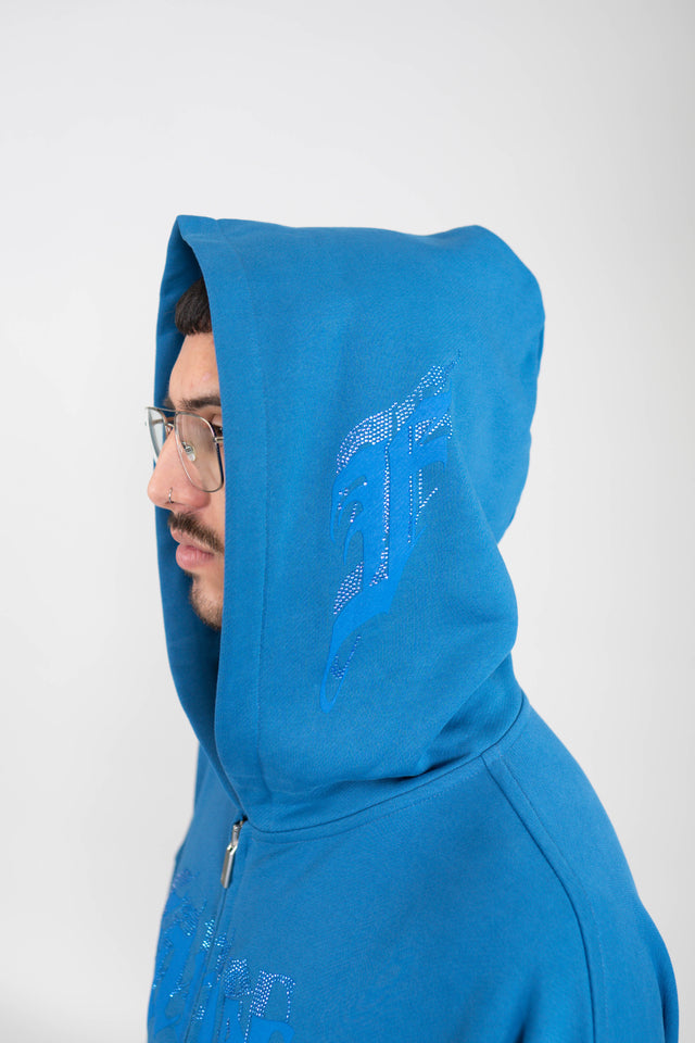 AVES RHINESTONE BLUE FRONT ZIP