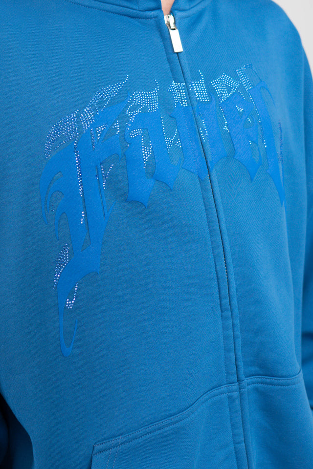 AVES RHINESTONE BLUE FRONT ZIP