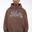 Coffee Brown Snap Button Hoodie with 3D College Favela Logo
