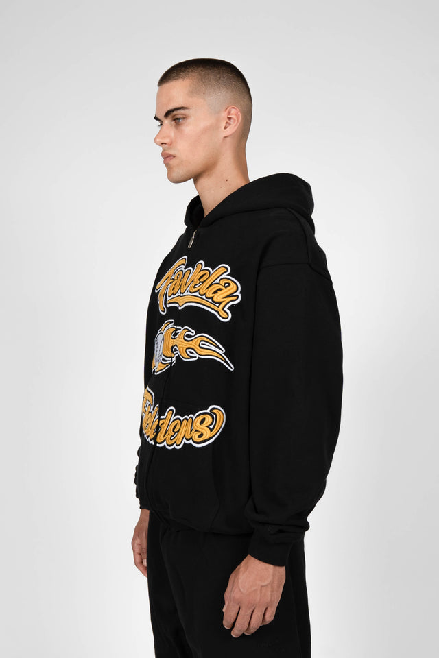 FIELDERS BLACK FRONT ZIP