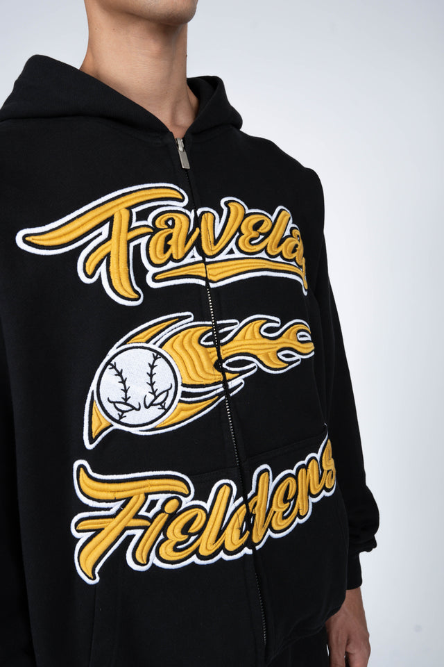 FIELDERS BLACK FRONT ZIP