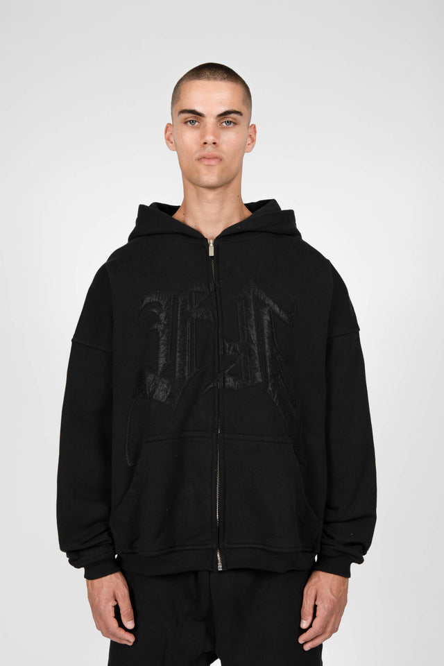 FF FLEECE BLACK FRONT ZIP