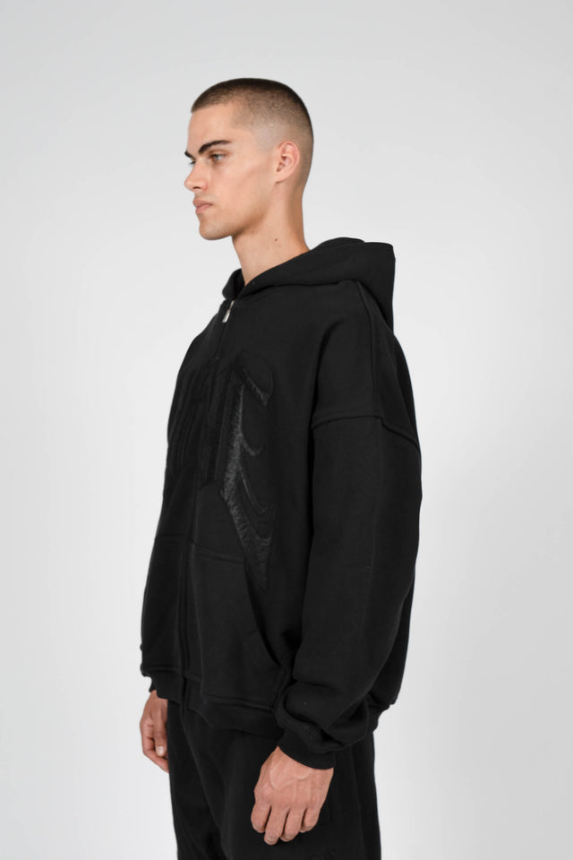 FF FLEECE BLACK FRONT ZIP
