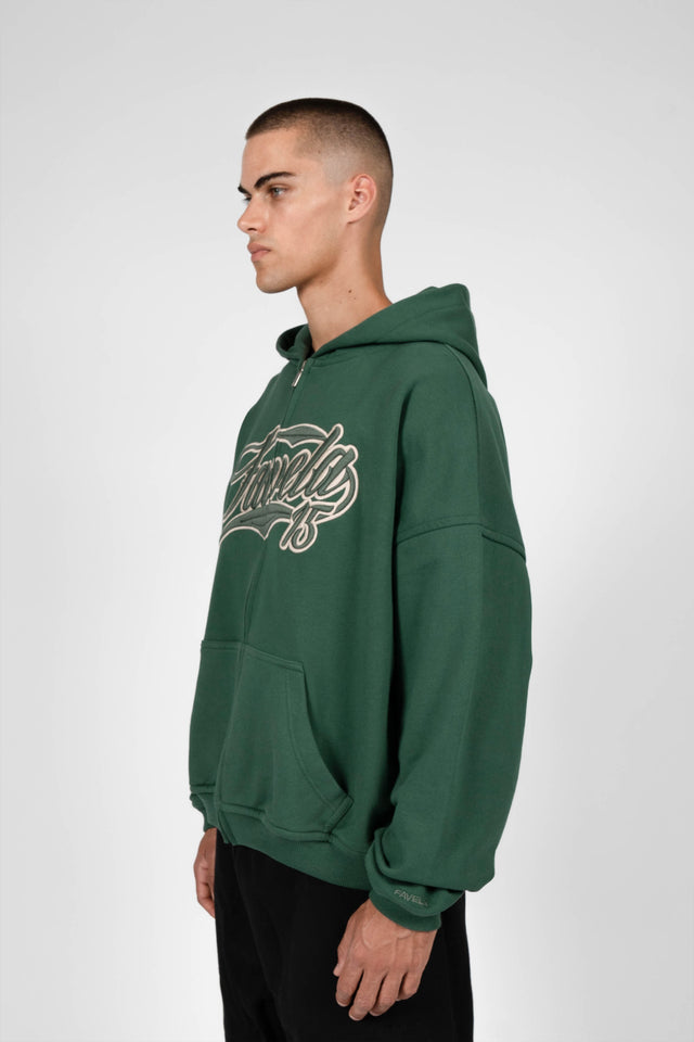 NEW 3D COLLEGE HUNTER GREEN FRONTZIP