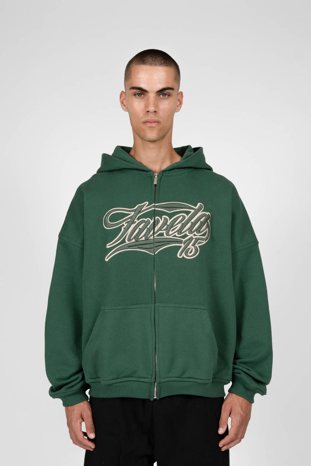 NEW 3D COLLEGE HUNTER GREEN FRONTZIP