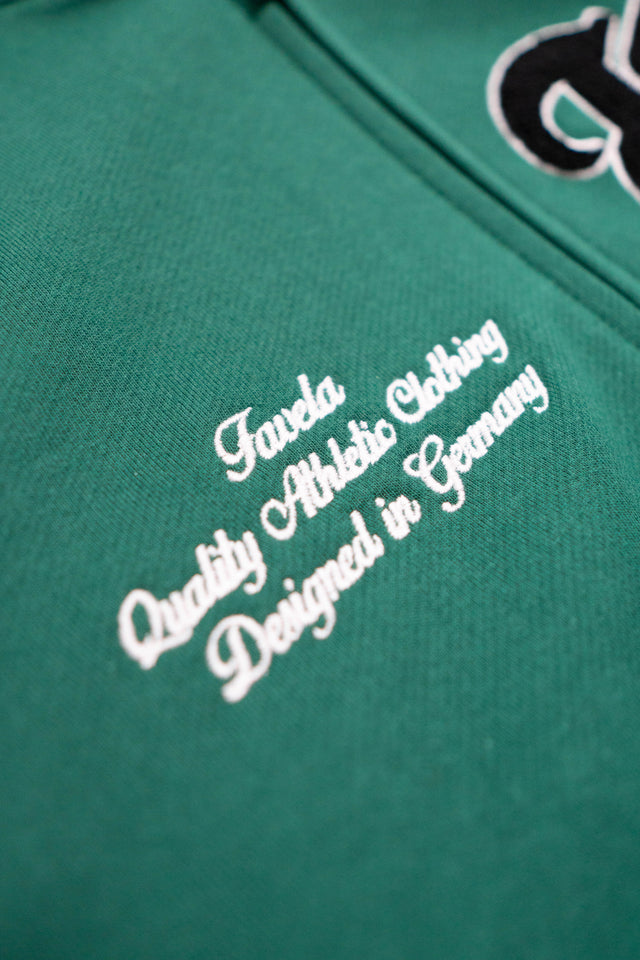 F TERRY FOREST GREEN FRONT ZIP