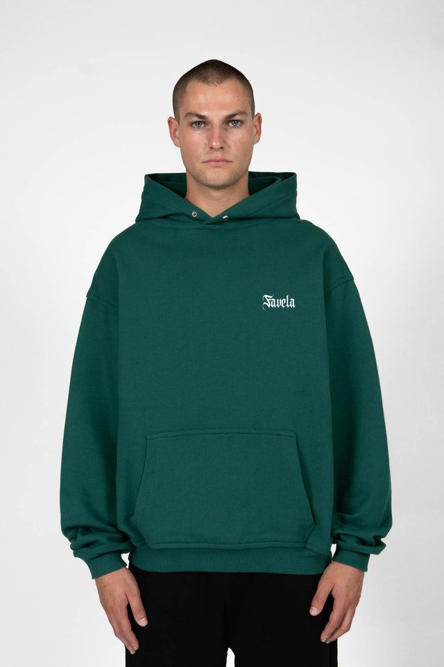 OUTLINE FOREST GREEN SNAP BUTTON HOODIE