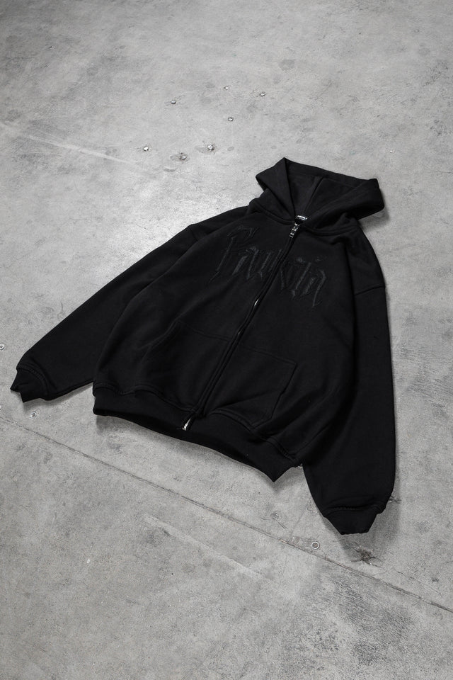 BOLT FLEECE BLACK FRONT ZIP