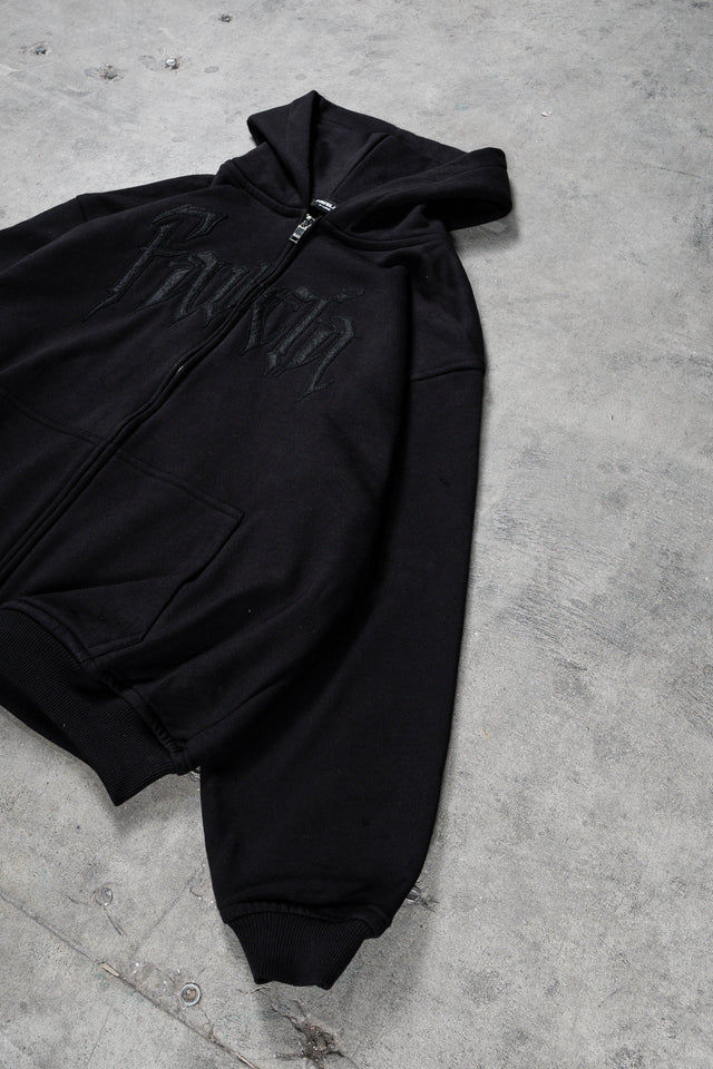 BOLT FLEECE BLACK FRONT ZIP