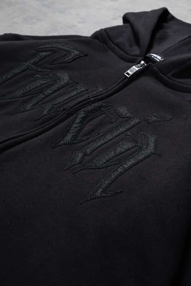 BOLT FLEECE BLACK FRONT ZIP