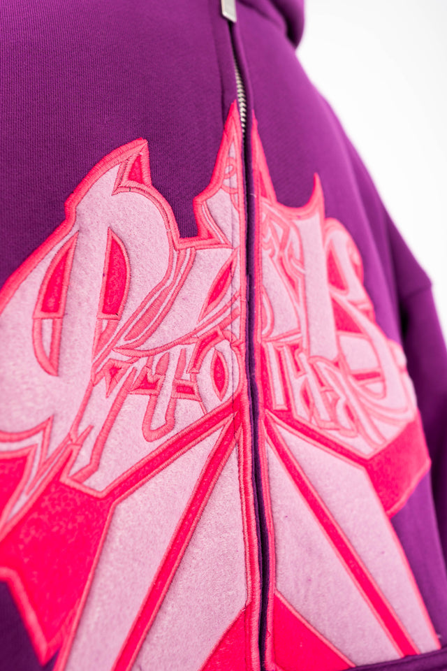 CYRILLIC STAR PURPLE FRONT ZIP