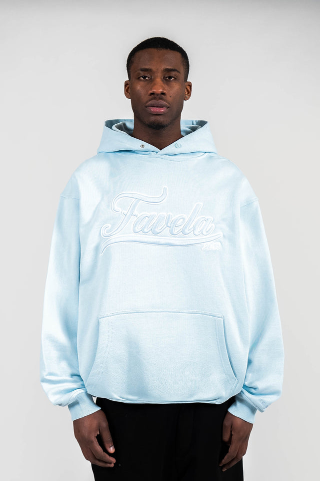Snap Button Hoodie von Favela Clothing in der Farbe Ice Water