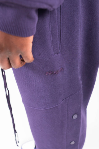 PLUM SNAP BUTTON JOGGER