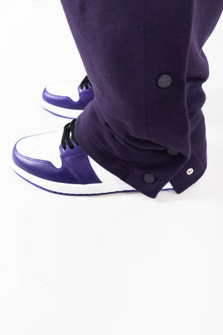 PLUM SNAP BUTTON JOGGER