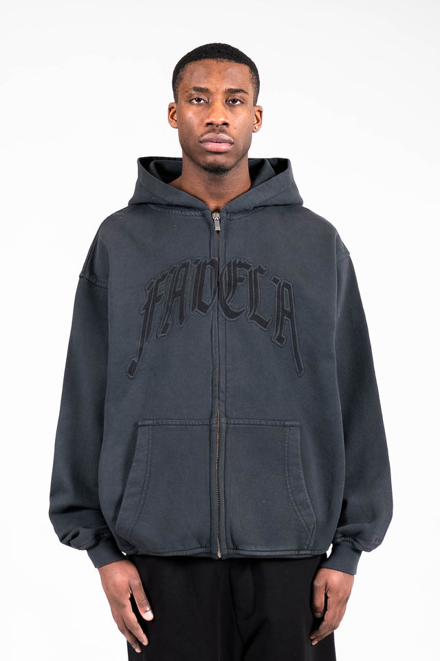 HIGH VINTAGE BLACK FRONT ZIP