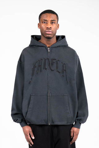 HIGH VINTAGE BLACK FRONTZIP