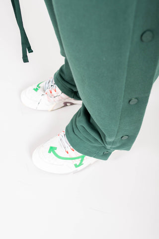 HUNTER GREEN SNAP BUTTON JOGGER