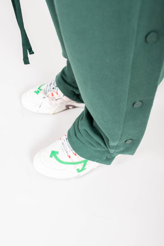 HUNTER GREEN SNAP BUTTON JOGGER