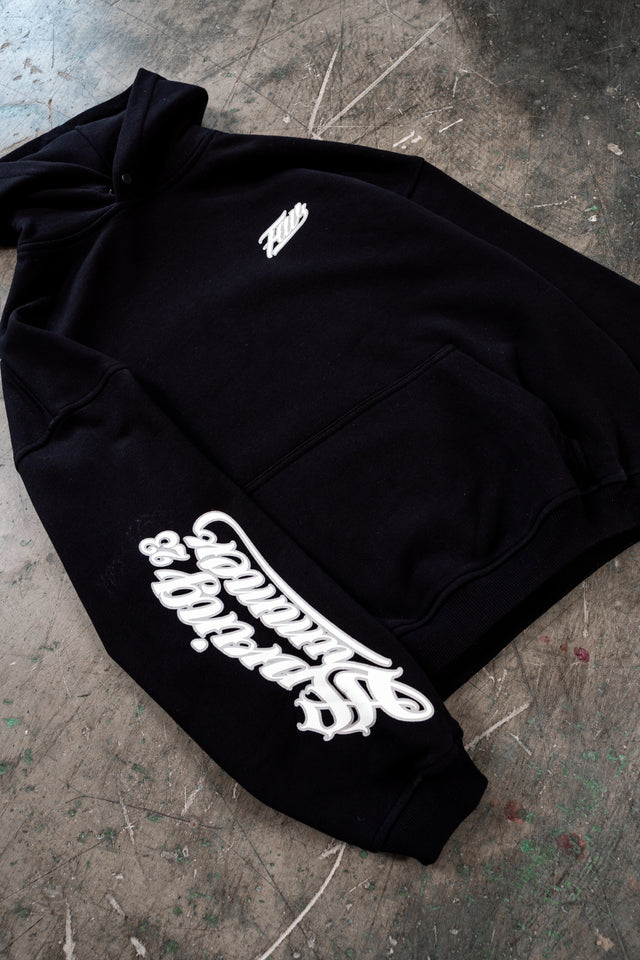 SS23 BLACK SNAP BUTTON HOODIE