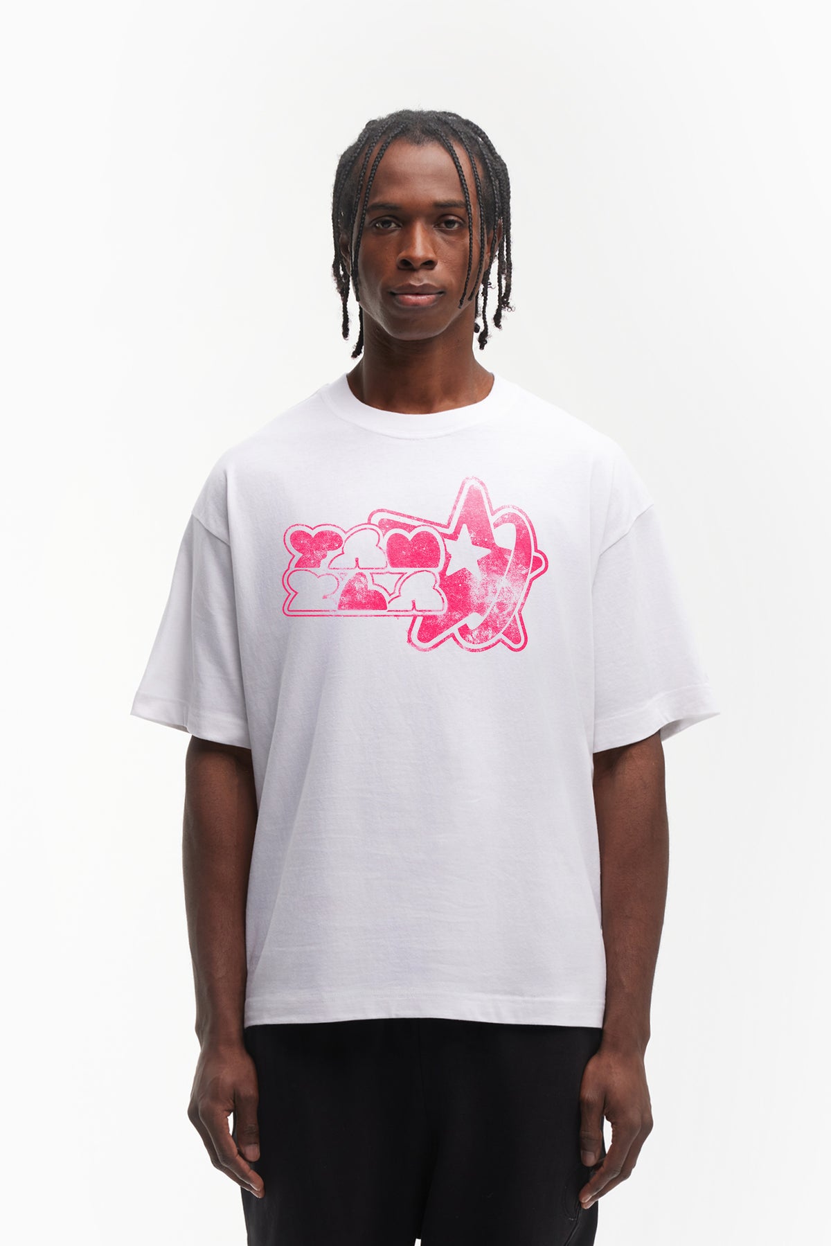 ATOMIC WHITE DISTRESSED T-SHIRT - FAVELA Clothing