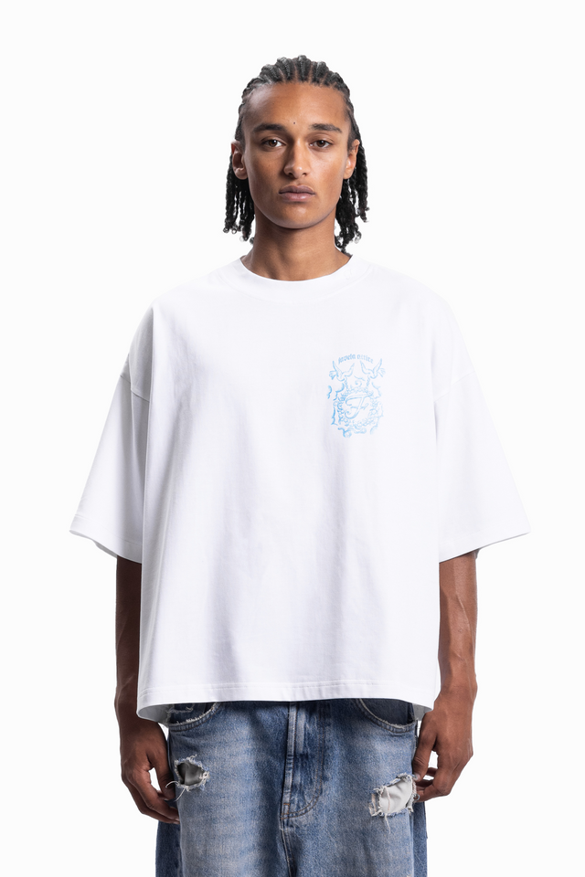 ATTIRE BOXY WHITE T-SHIRT [SHIPPING STARTS BEGINNING OF JULY 2025]