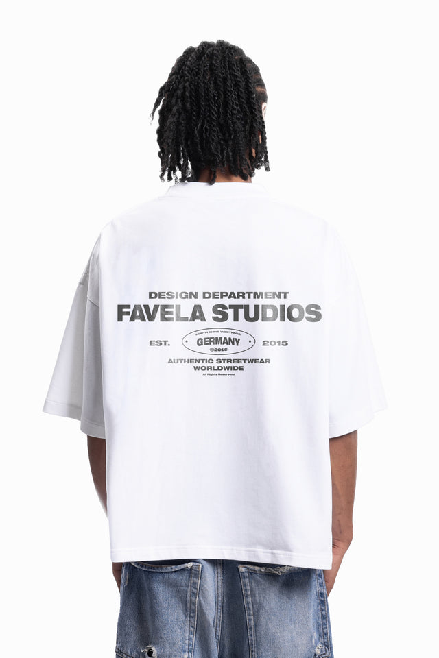 DESIGN DEPARTMENT WHITE DISTRESSED T-SHIRT